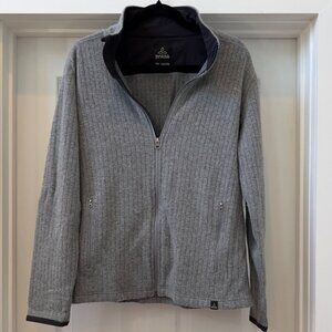 Men's Prana Full Zip Barclay Long Sleeve - Size Medium (Grey)